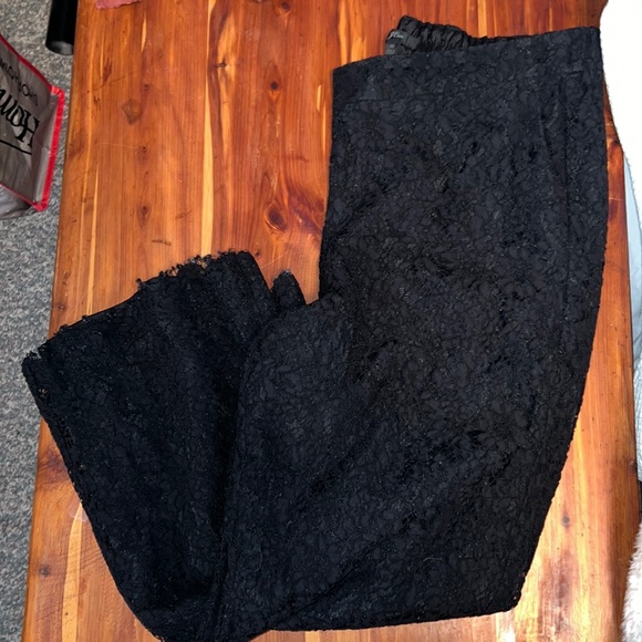JCrew lace wide leg cropped pant